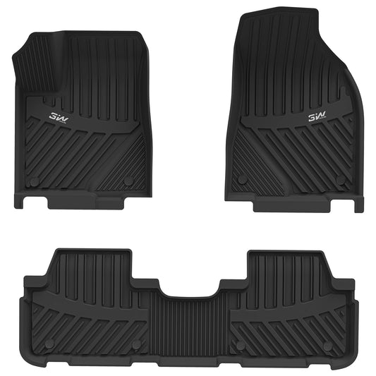 3W Toyota Highlander 2014-2019 (Not for Hybrid) Custom Floor Mats TPE Material & All-Weather Protection Vehicles & Parts 3Wliners 2014-2019 Highlander 2014-2019 1st&2nd Row Mats