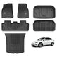 3W Tesla Model Y 2020-2023 Custom Floor Mats / Trunk Mats TPE Material & All-Weather Protection 5-Seater Vehicles & Parts 3Wliners 2020-2023 Model Y 2020-2023 Full Set - 6 PCS