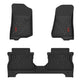 3W Jeep Gladiator 2020-2024 JT Custom Floor Mats TPE Material & All-Weather Protection Vehicles & Parts 3Wliners 2020-2024 Gladiator 2020-2024 1st&2nd Row Mats with Red Logo
